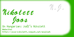 nikolett joos business card